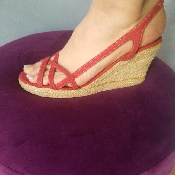 2for30! Coral Wedge Espadrilles - Picture 3 of 7